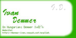 ivan demmer business card